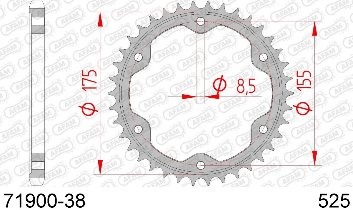 REAR STEEL 38T, 525