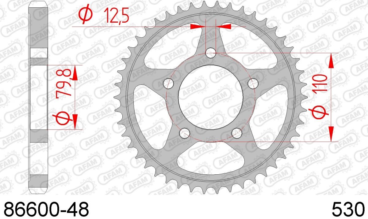 REAR STEEL 48T, 530