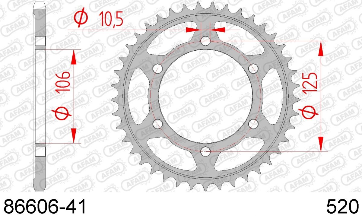 REAR STEEL 41T, 520