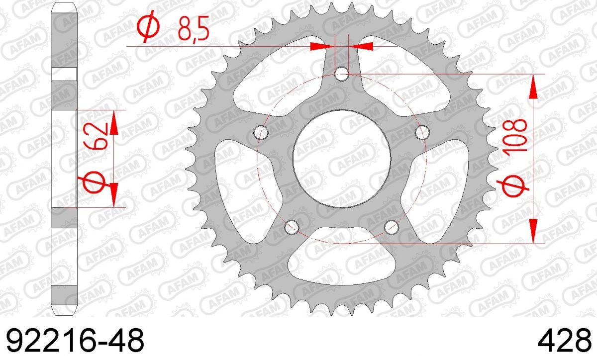 REAR STEEL 48T, 428