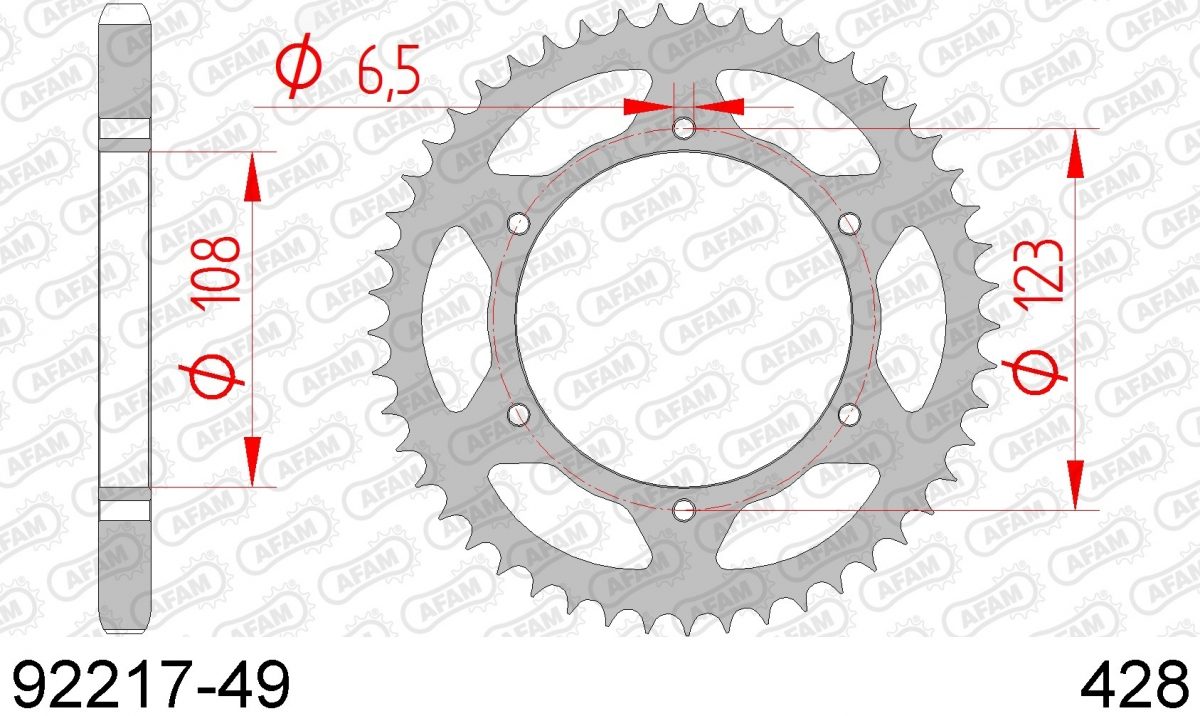 REAR STEEL 49T, 428