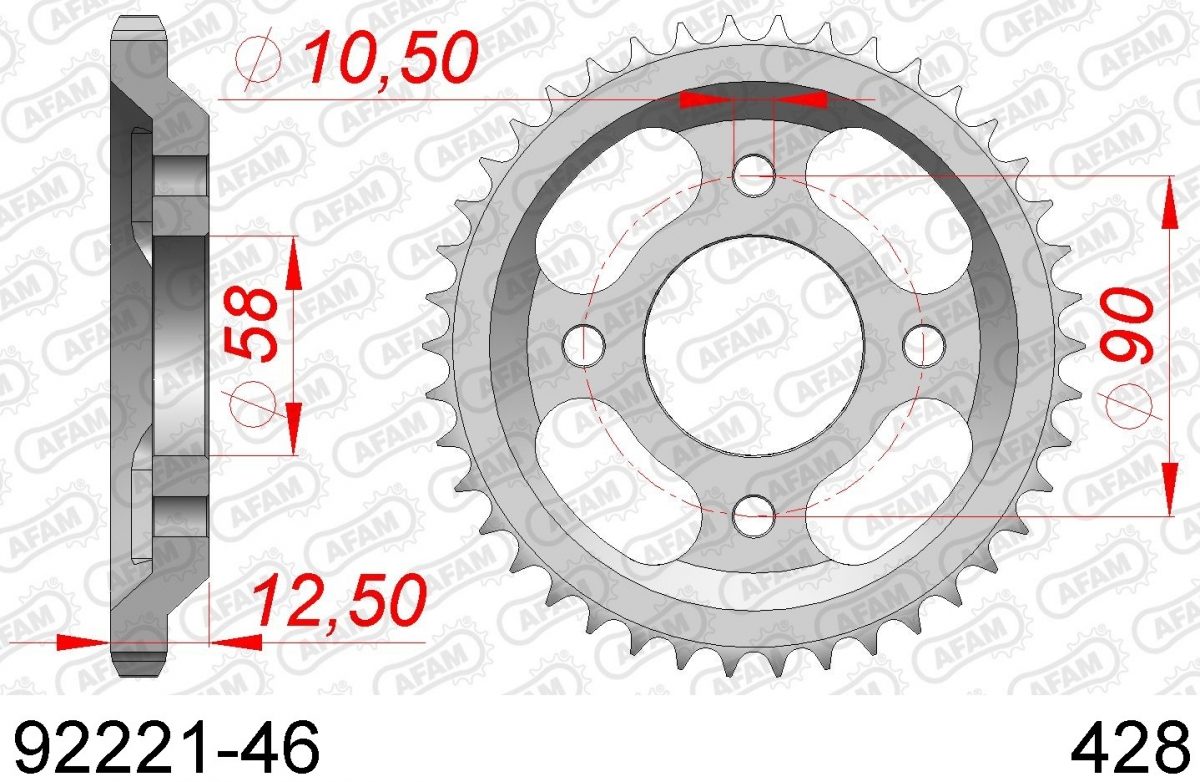 REAR STEEL 46T, 428