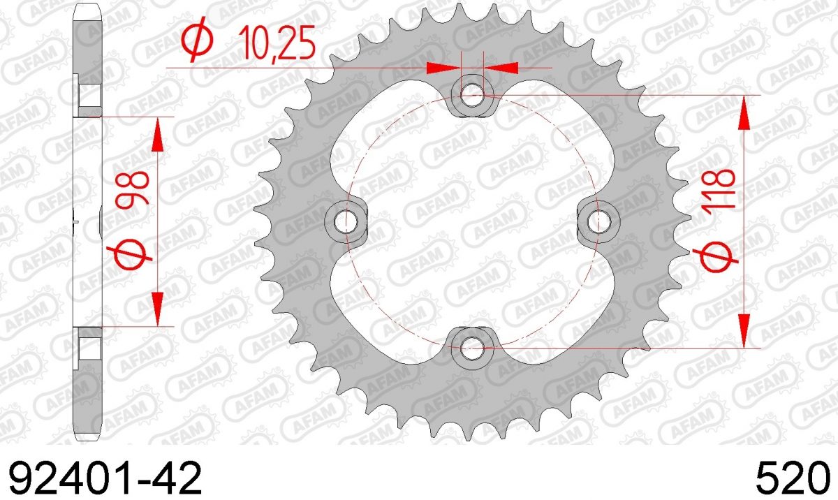 REAR STEEL 42T, 520