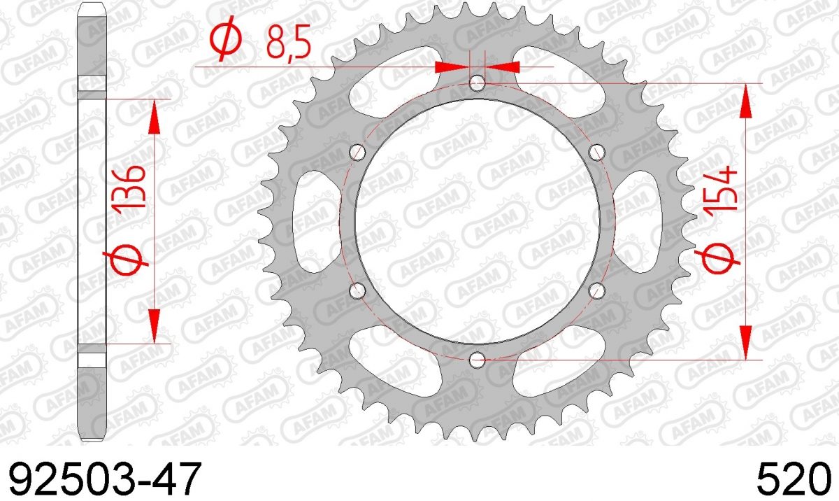 REAR STEEL 47T, 520