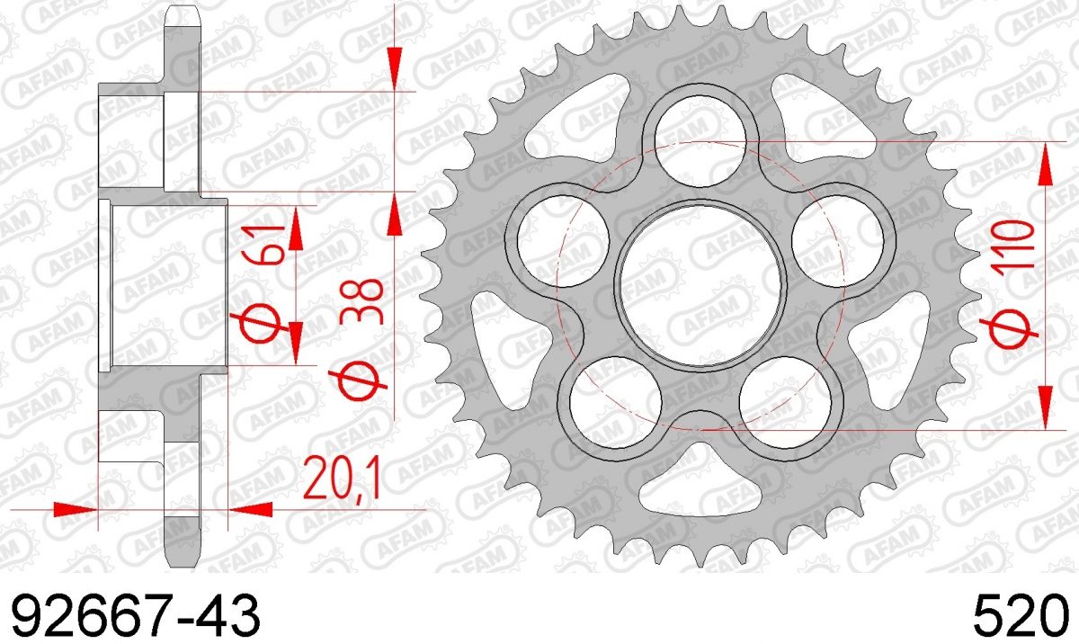 REAR STEEL 43T, 520