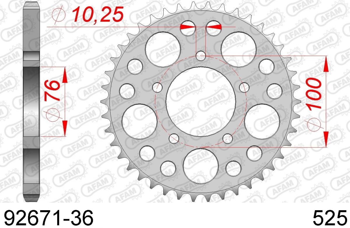 REAR STEEL 36T, 525