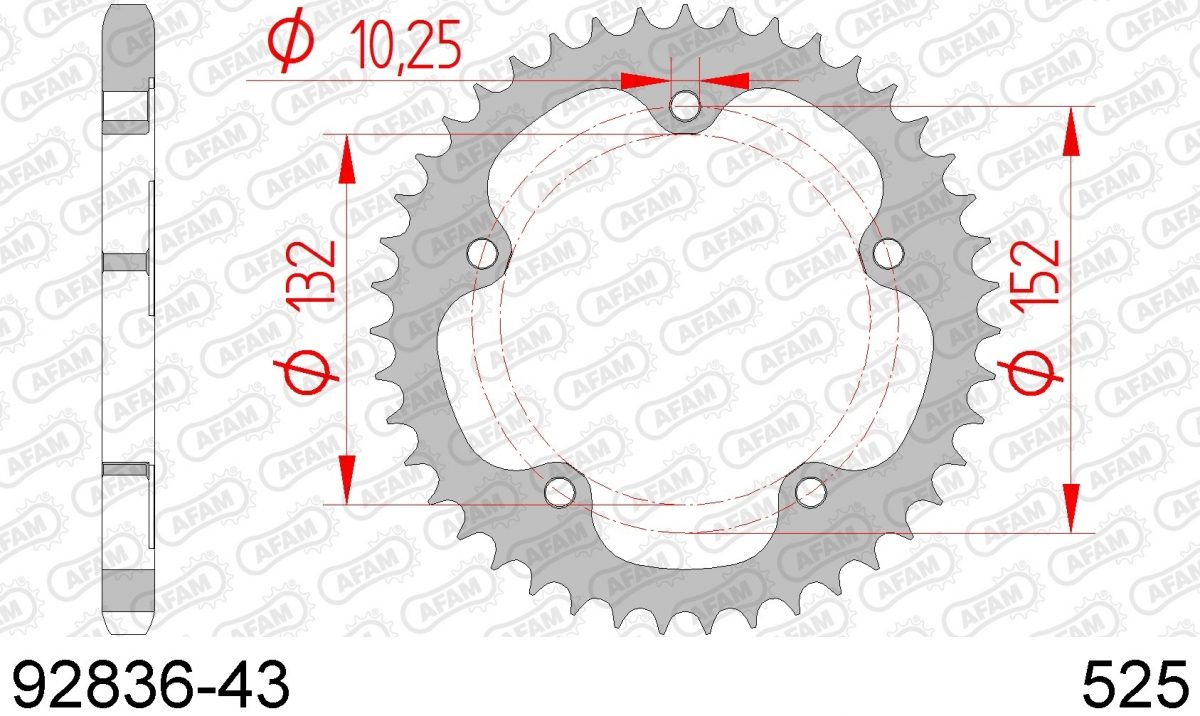 REAR STEEL 43T, 525