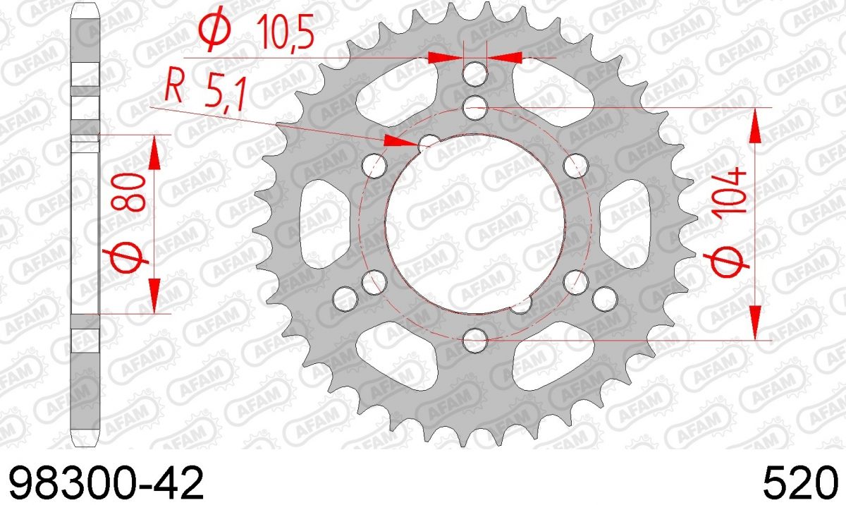 REAR STEEL 42T, 520
