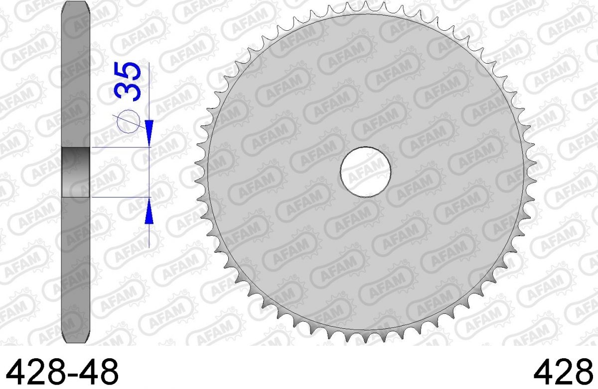 REAR ALU, BLANK, 428, 48T