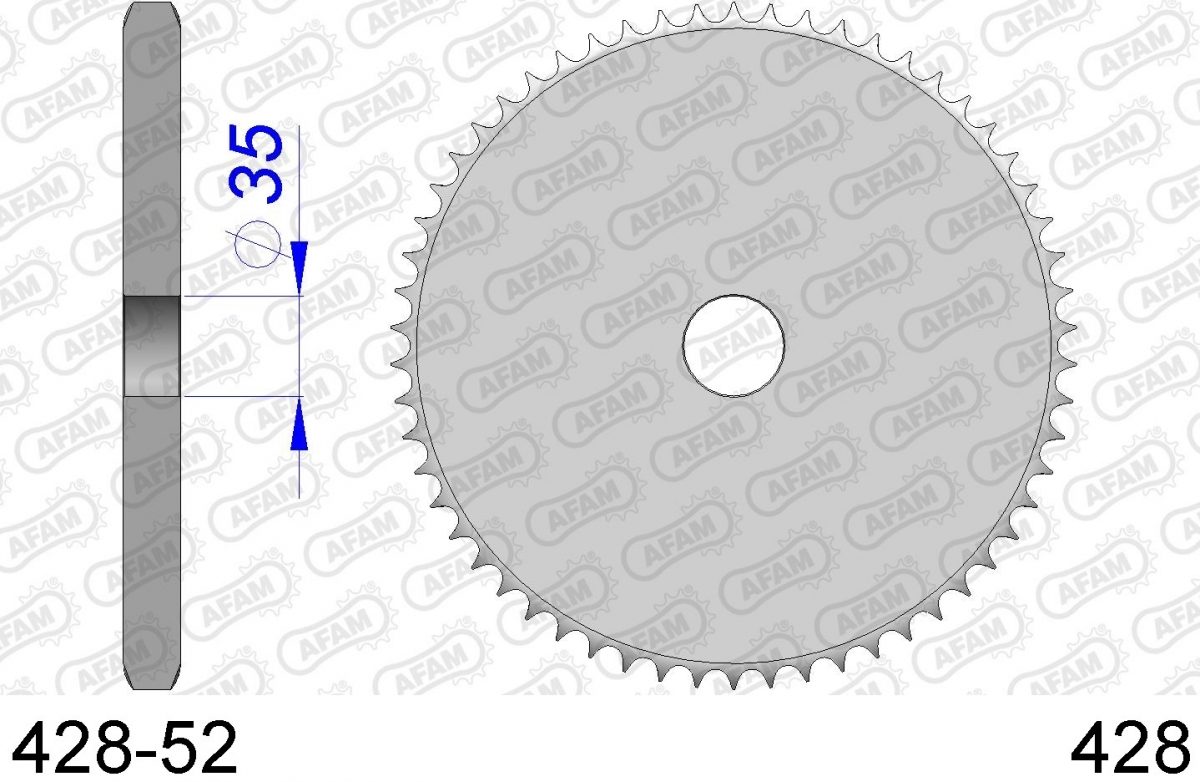 REAR ALU, BLANK, 428, 52T