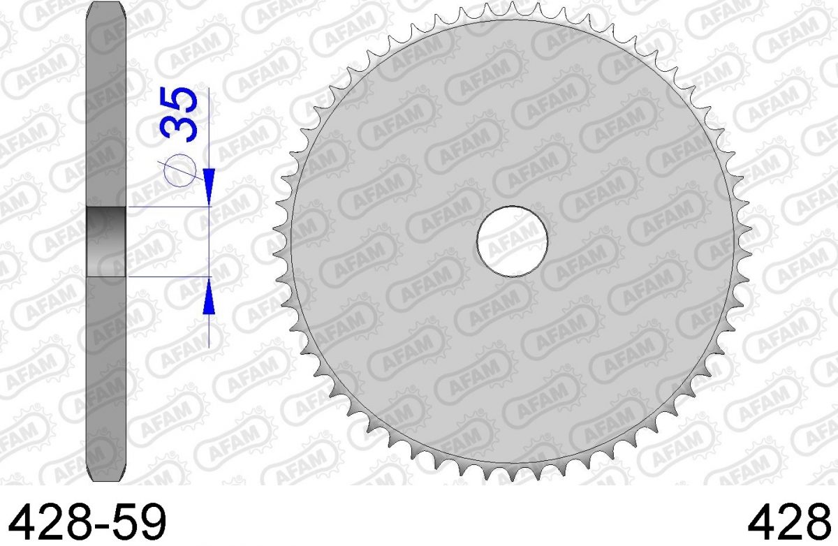 REAR ALU, BLANK, 428, 59T