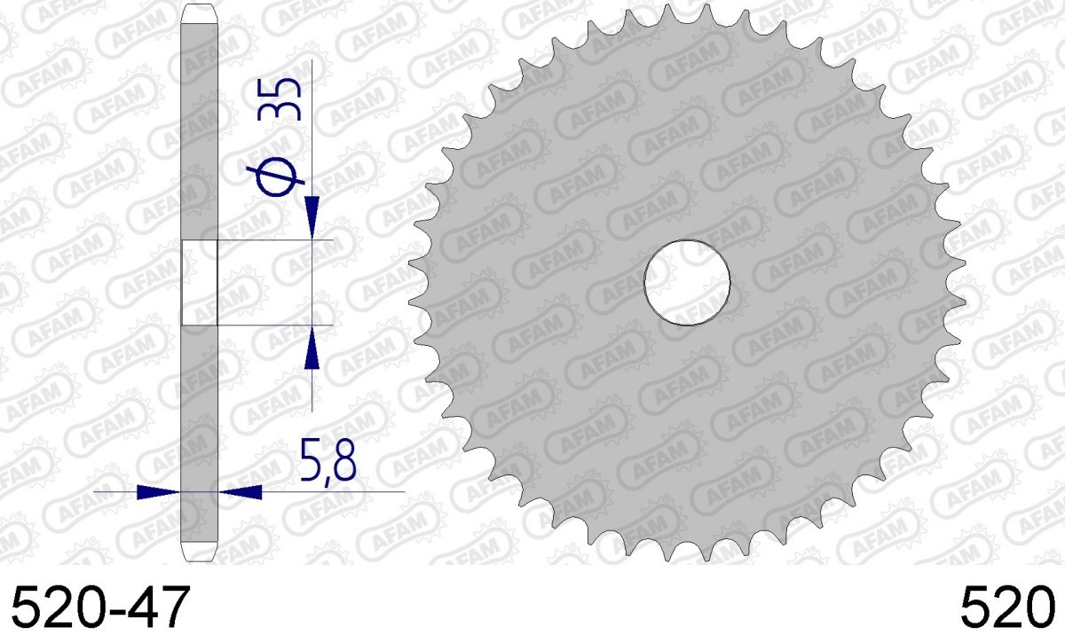 REAR ALU, BLANK, 520, 47T