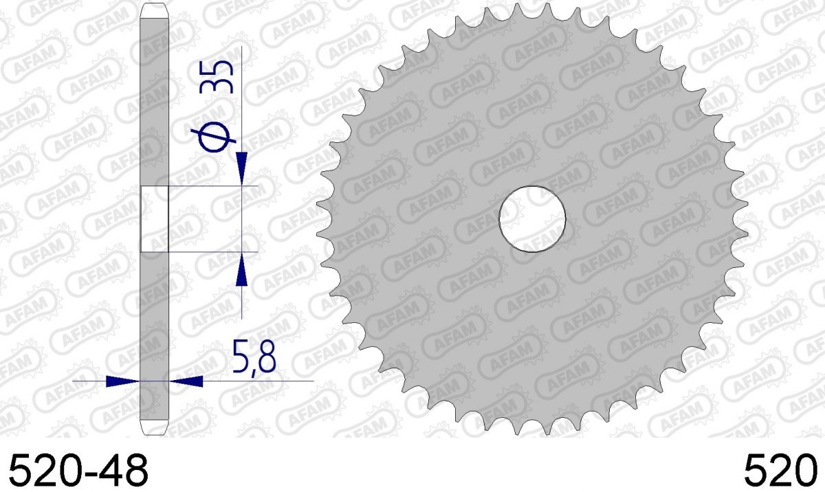 REAR ALU, BLANK, 520, 48T