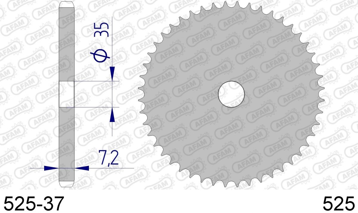 REAR ALU, BLANK, 525, 37T