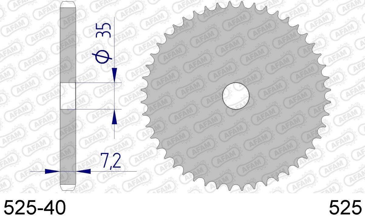 REAR ALU, BLANK, 525, 40T