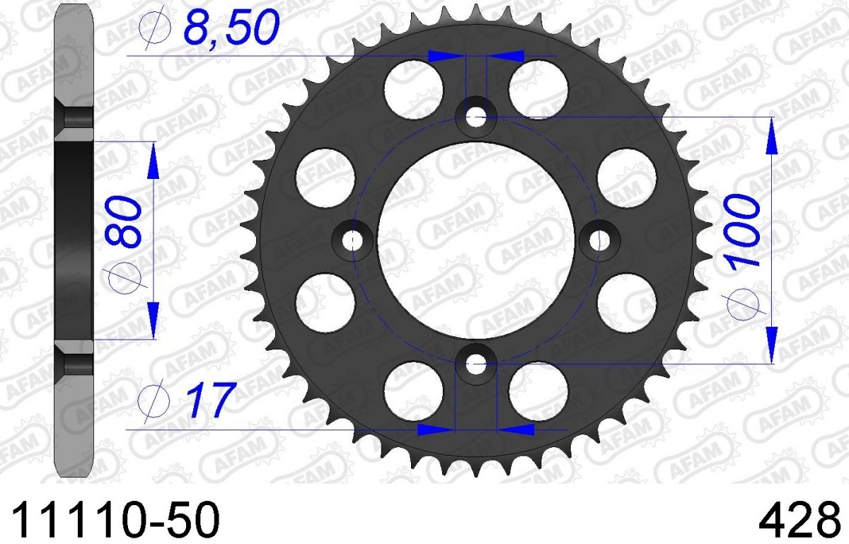 REAR ALU 50T, 428