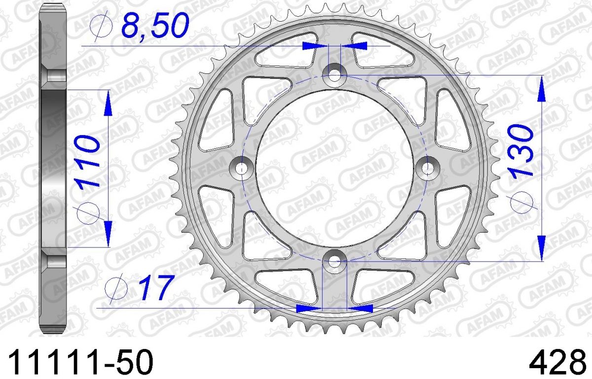 REAR ALU 50T, 428