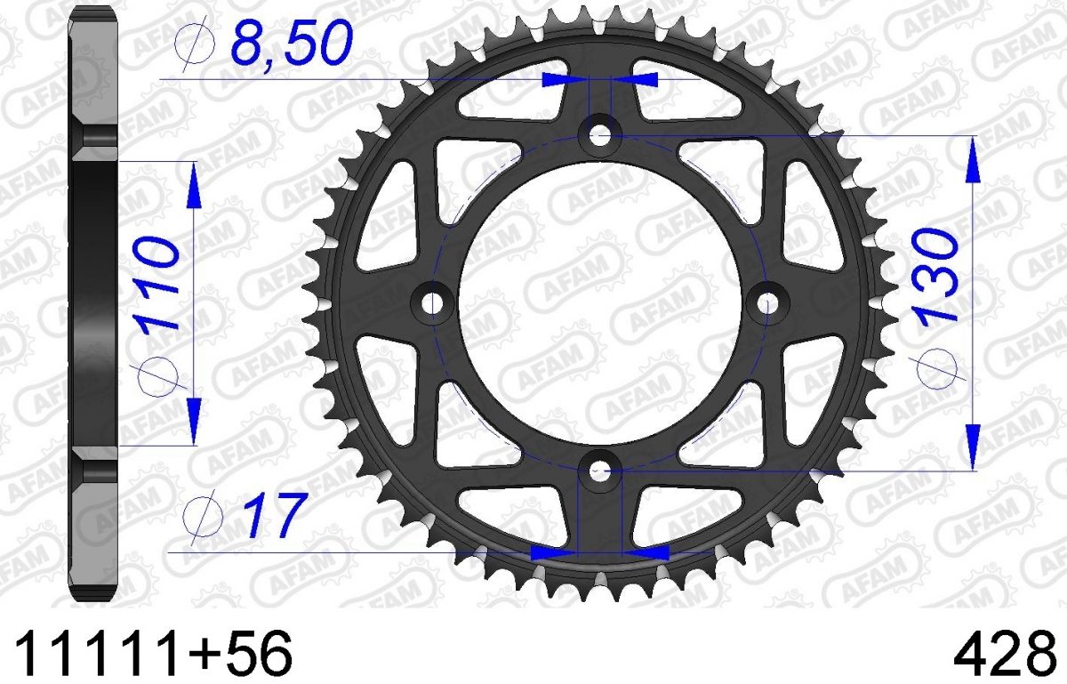 REAR ALU 56T, 428