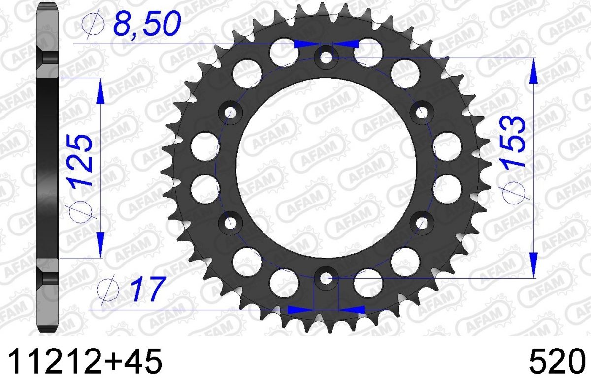 REAR ALU 45T, 520