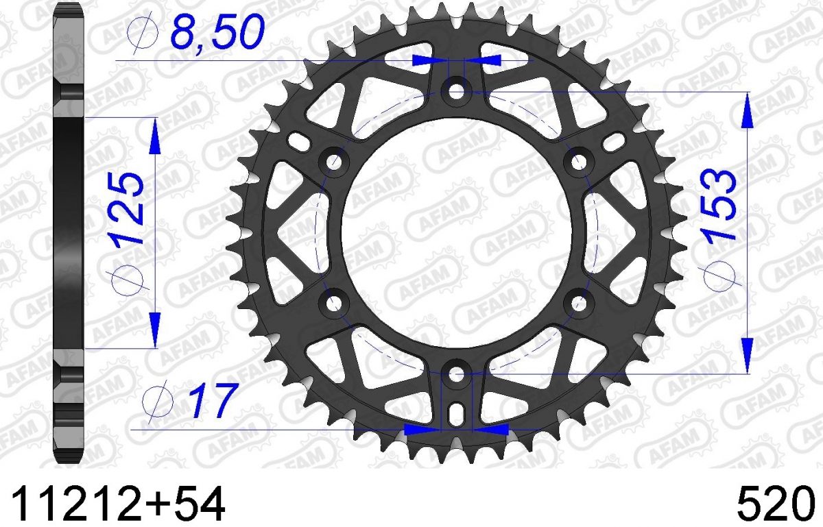 REAR ALU 54T, 520