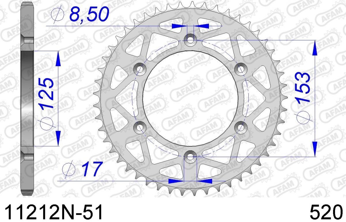 REAR ALU 51T, 520