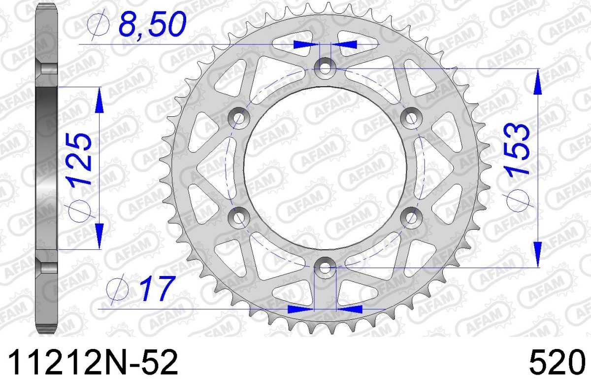 REAR ALU 52T, 520