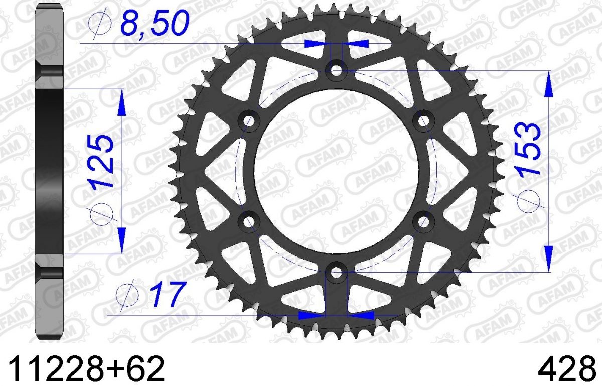 REAR ALU 62T, 428