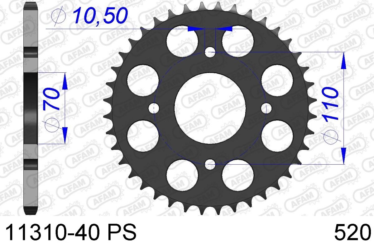 REAR ALU 40T PS, 520