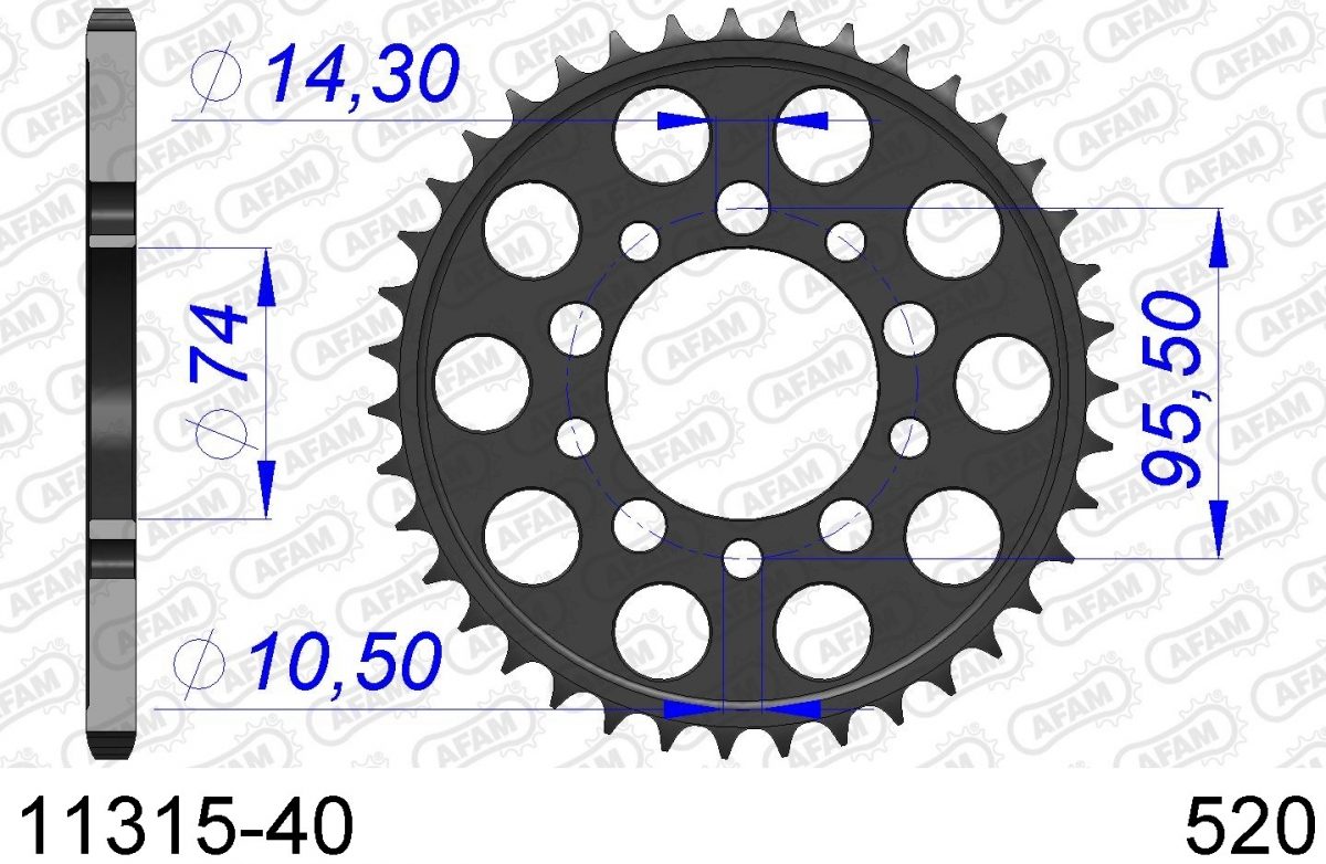 REAR ALU 40T, 520