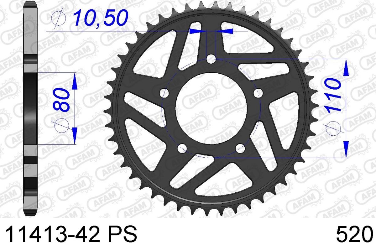 REAR ALU 42T PS, 520