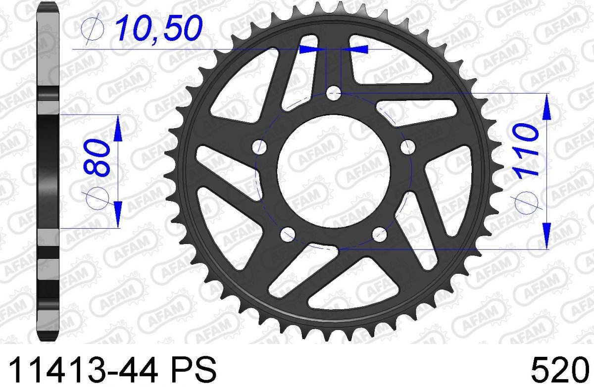 REAR ALU 44T PS, 520
