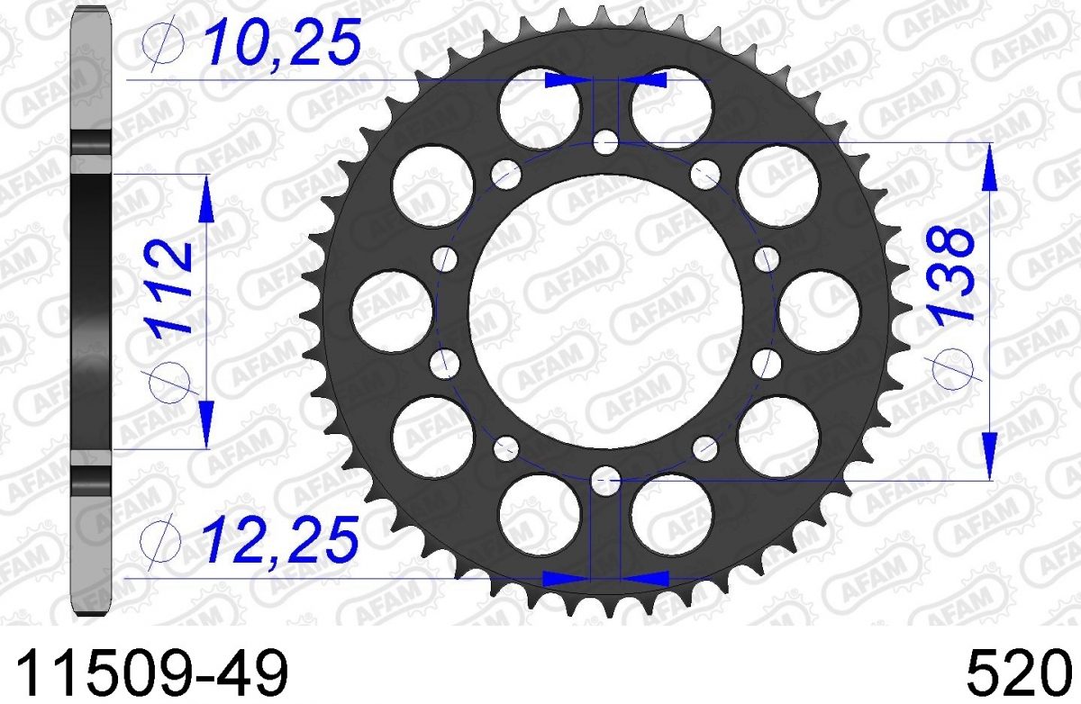 REAR ALU 49T, 520