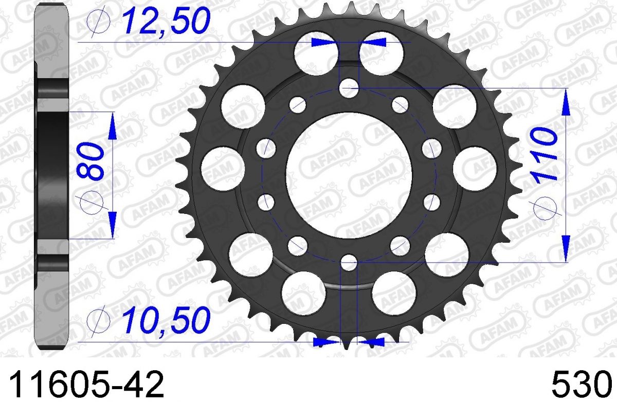REAR ALU 42T, 530