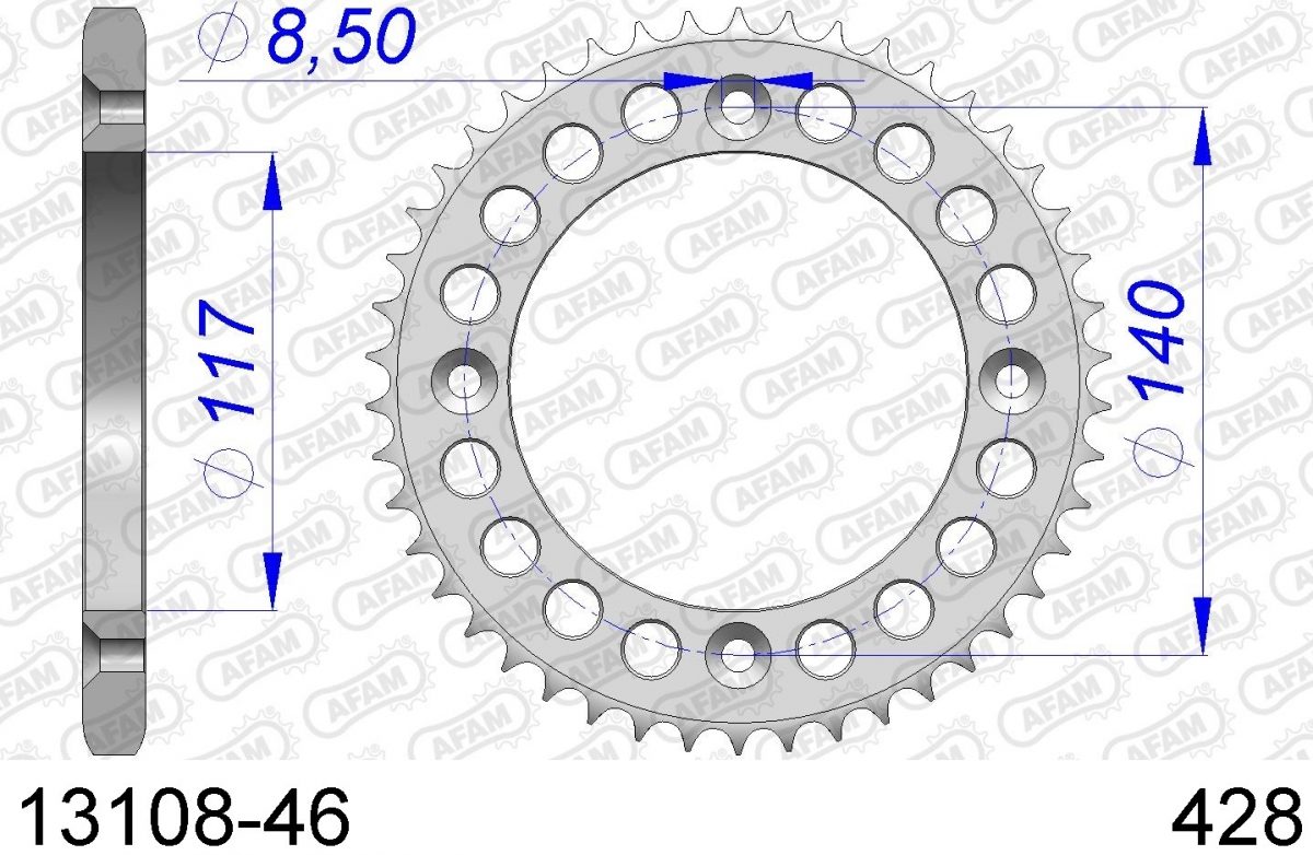 REAR ALU 46T, 428