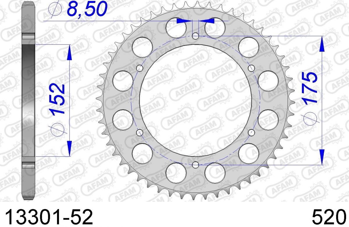 REAR ALU 52T, 520