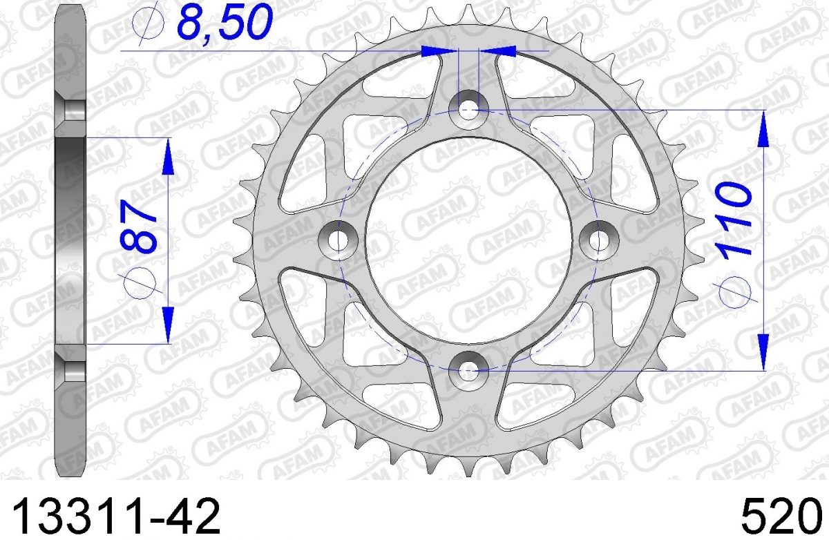 REAR ALU 42T, 520