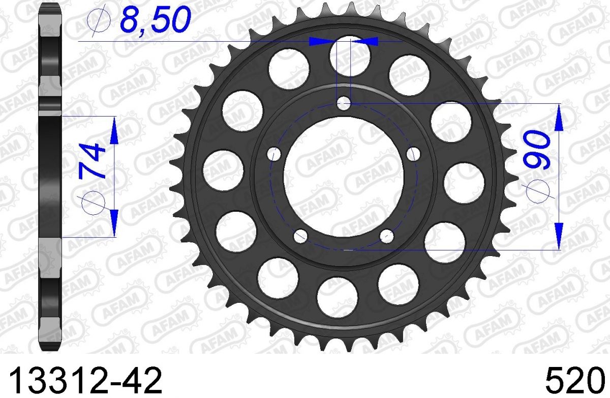REAR ALU 42T, 520