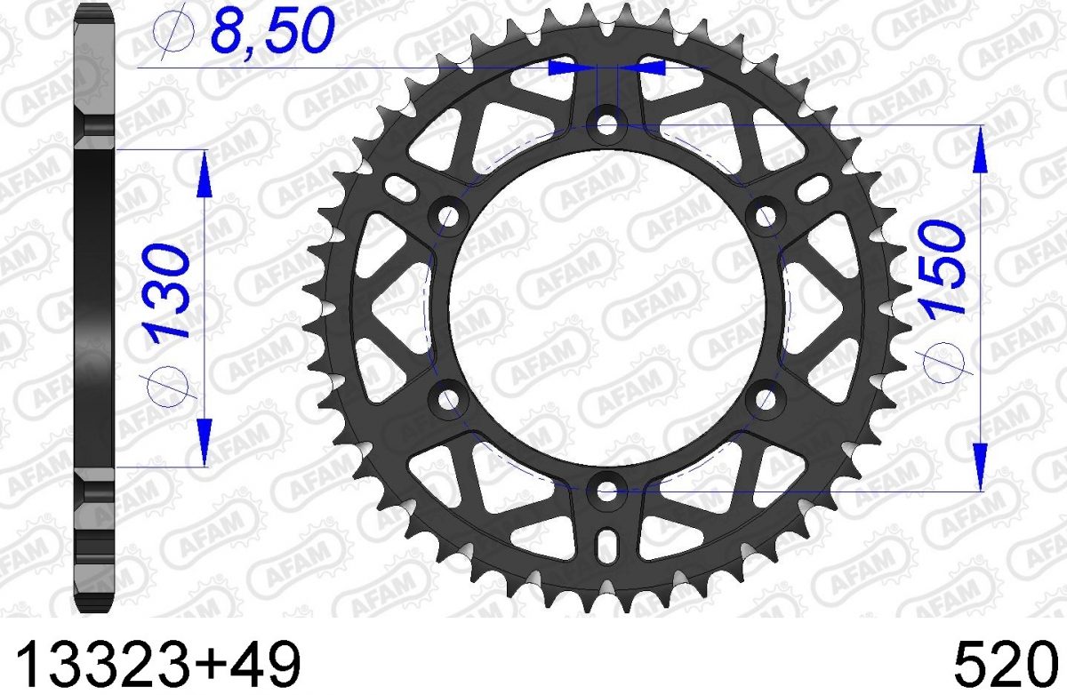 REAR ALU 49T, 520