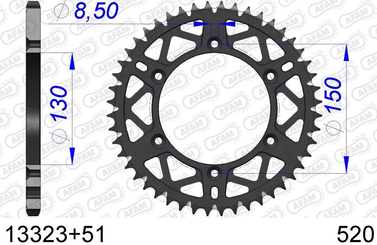 REAR ALU 51T, 520