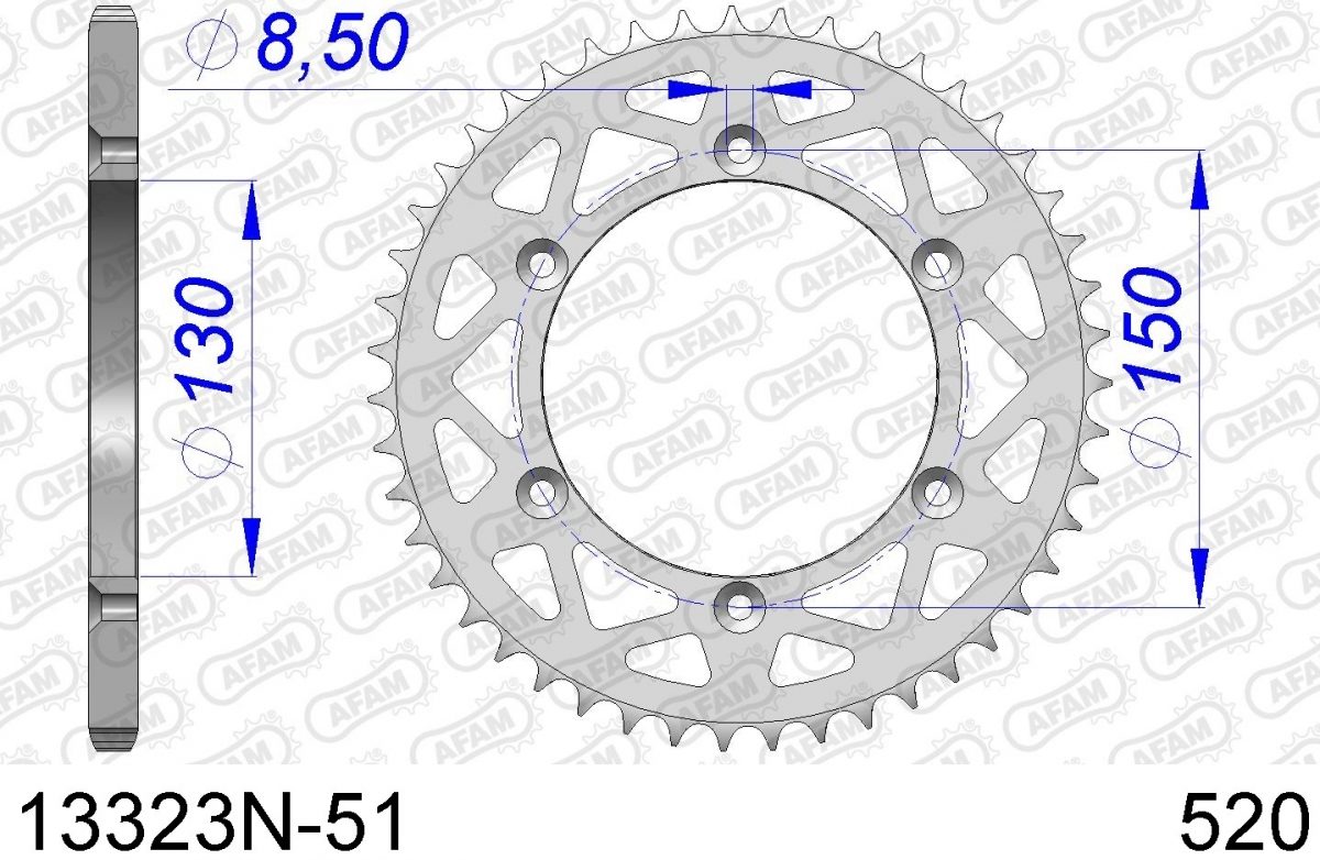 REAR ALU 51T, 520