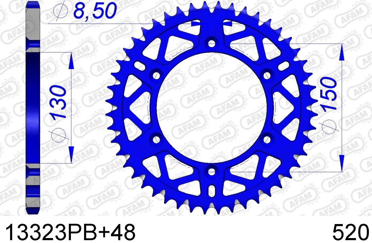 REAR ALU 48T, 520, BLUE
