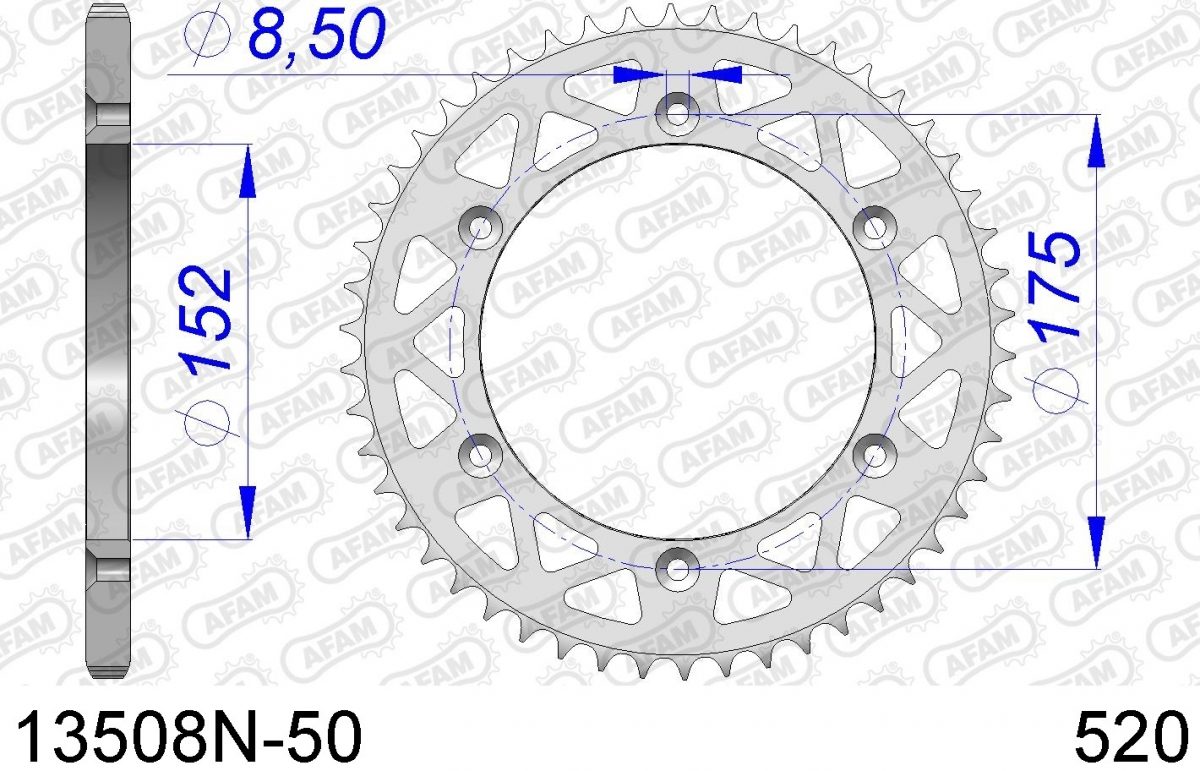 REAR ALU 50T, 520
