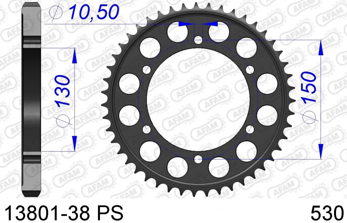 REAR ALU 38T PS, 530