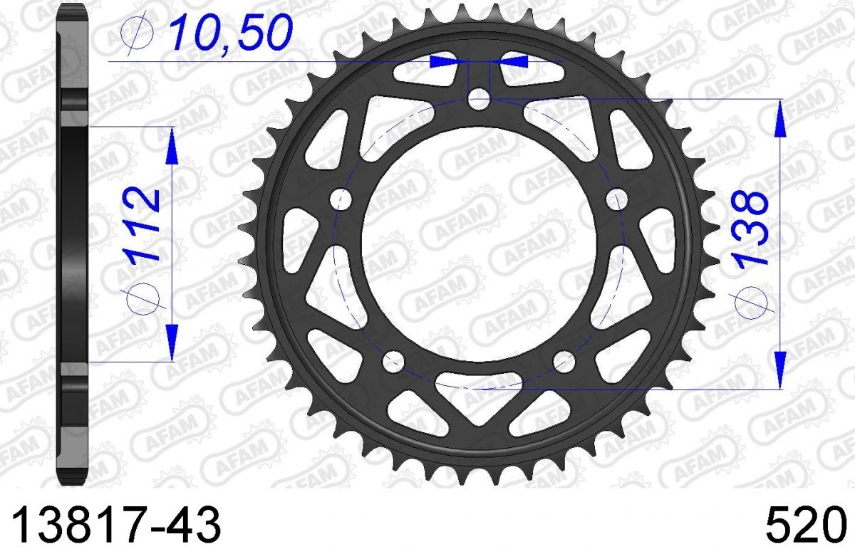 REAR ALU 43T, 520