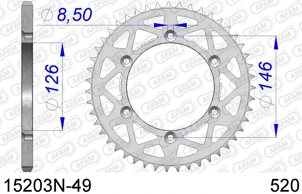 REAR ALU 49T, 520