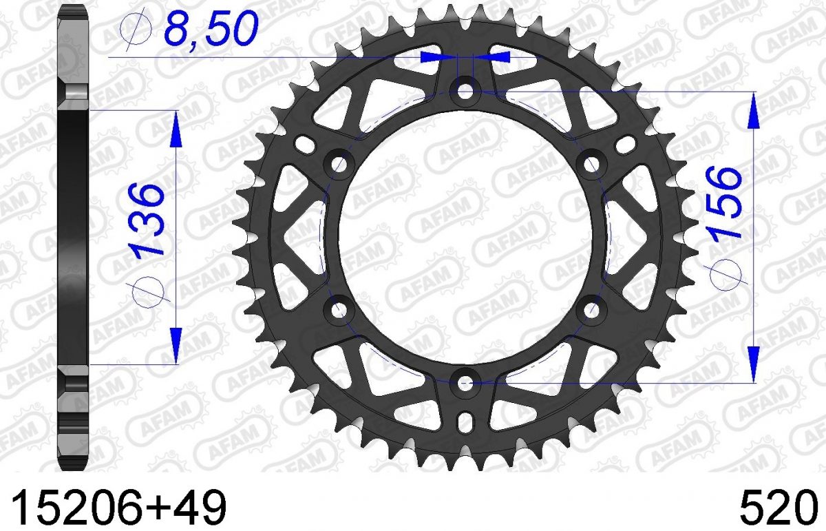 REAR ALU 49T, 520