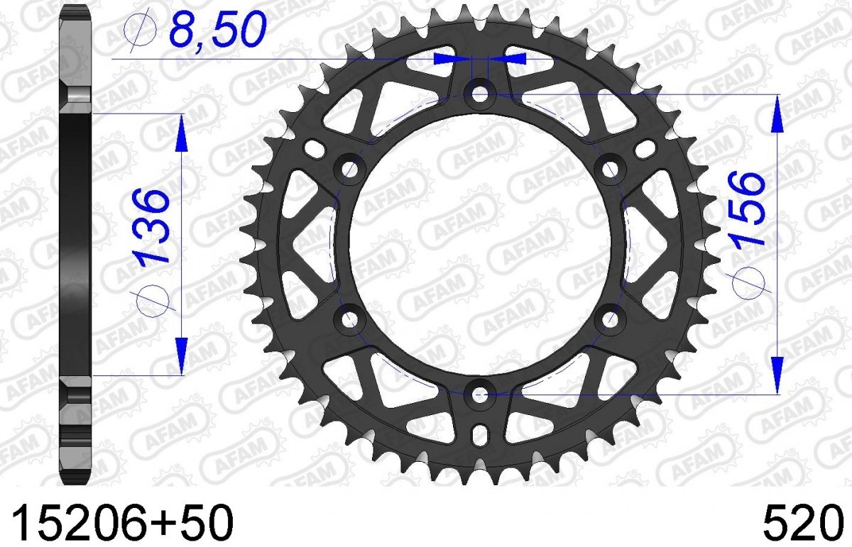 REAR ALU 50T, 520