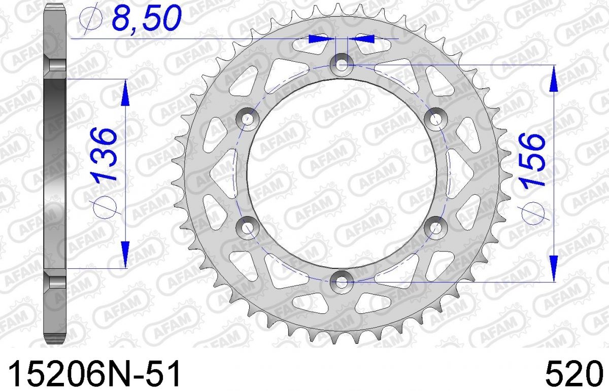 REAR ALU 51T, 520