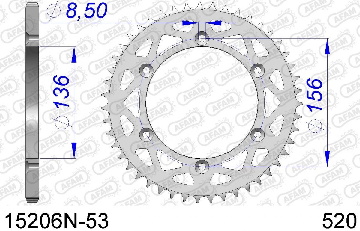REAR ALU 53T, 520