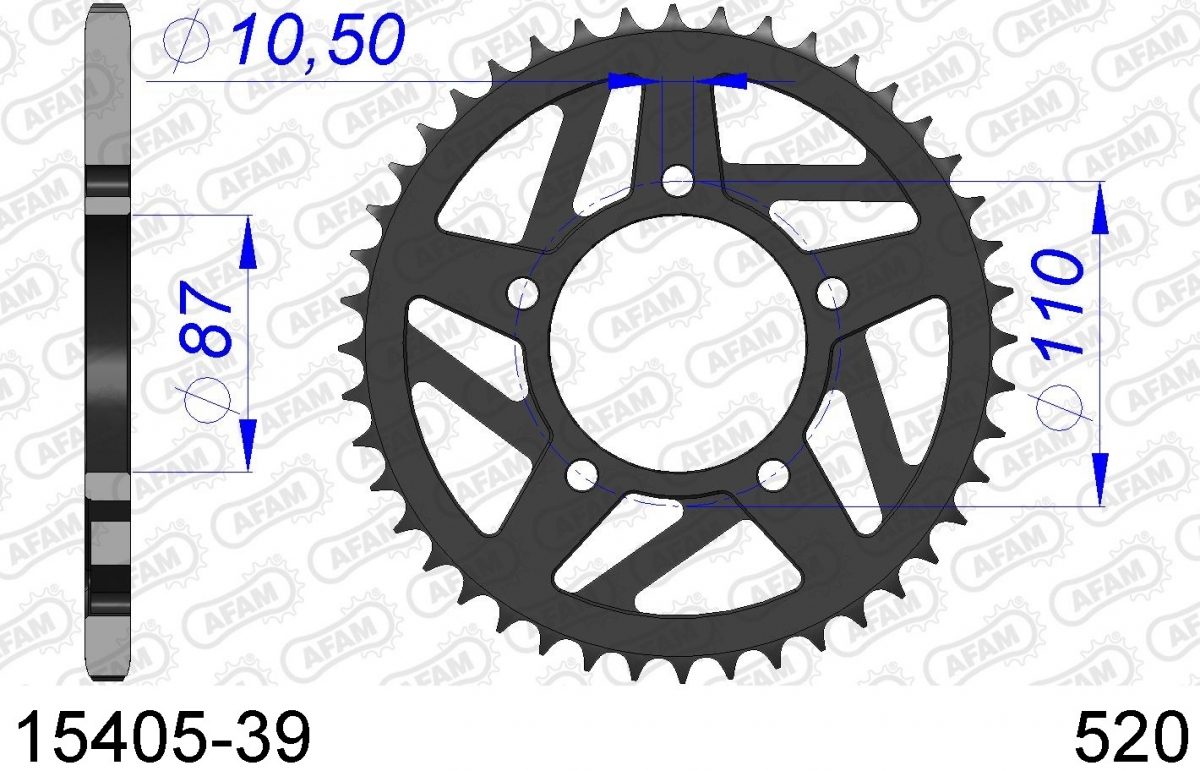 REAR ALU 39T, 520
